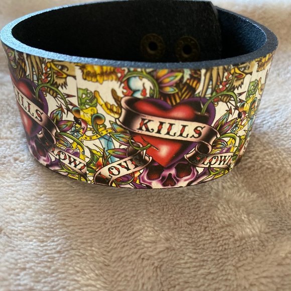 Love Kills Slowly Leather Bracelet - Picture 1 of 3